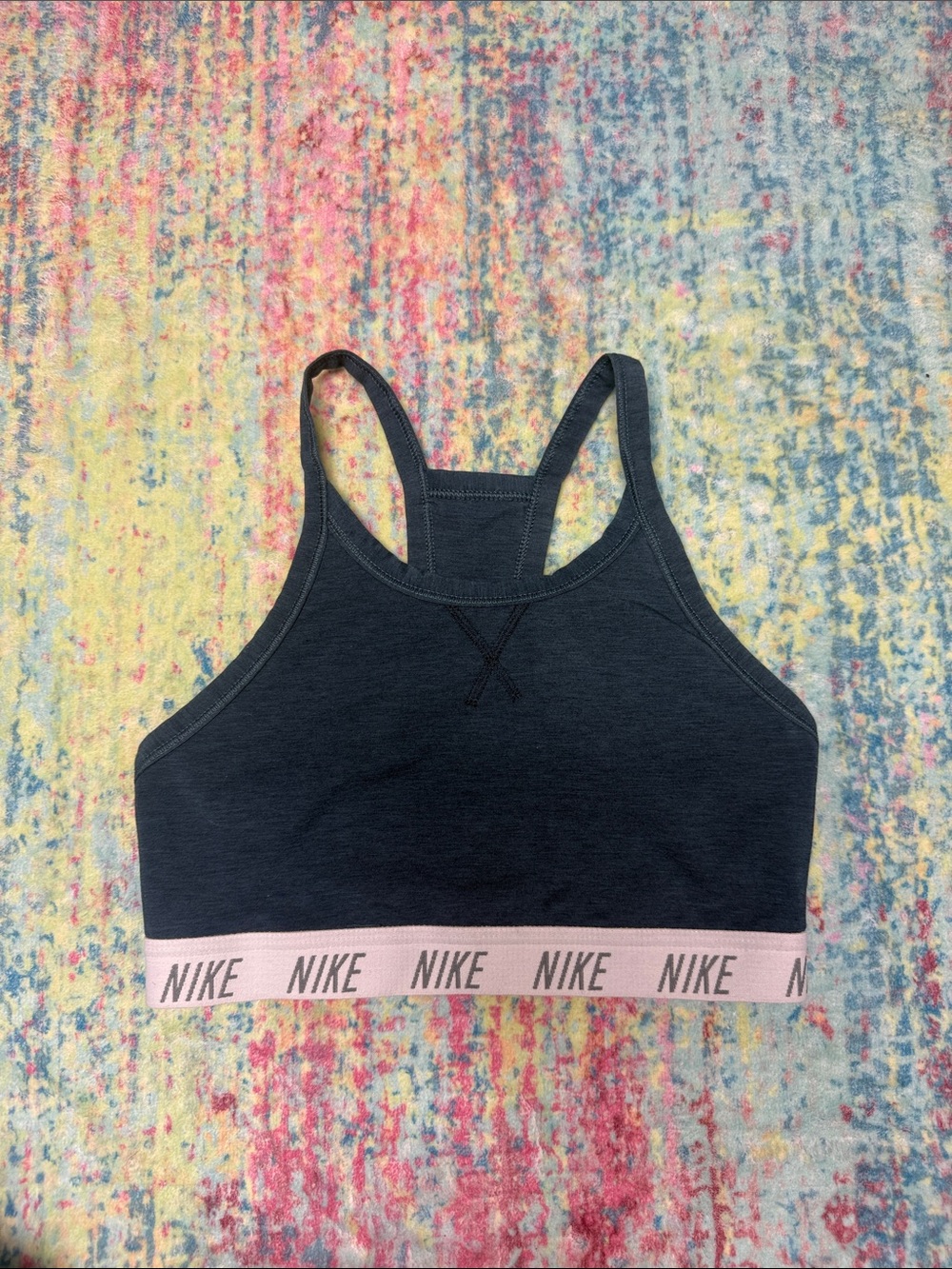 Nike Black Sports Bra with Pink Branded Band